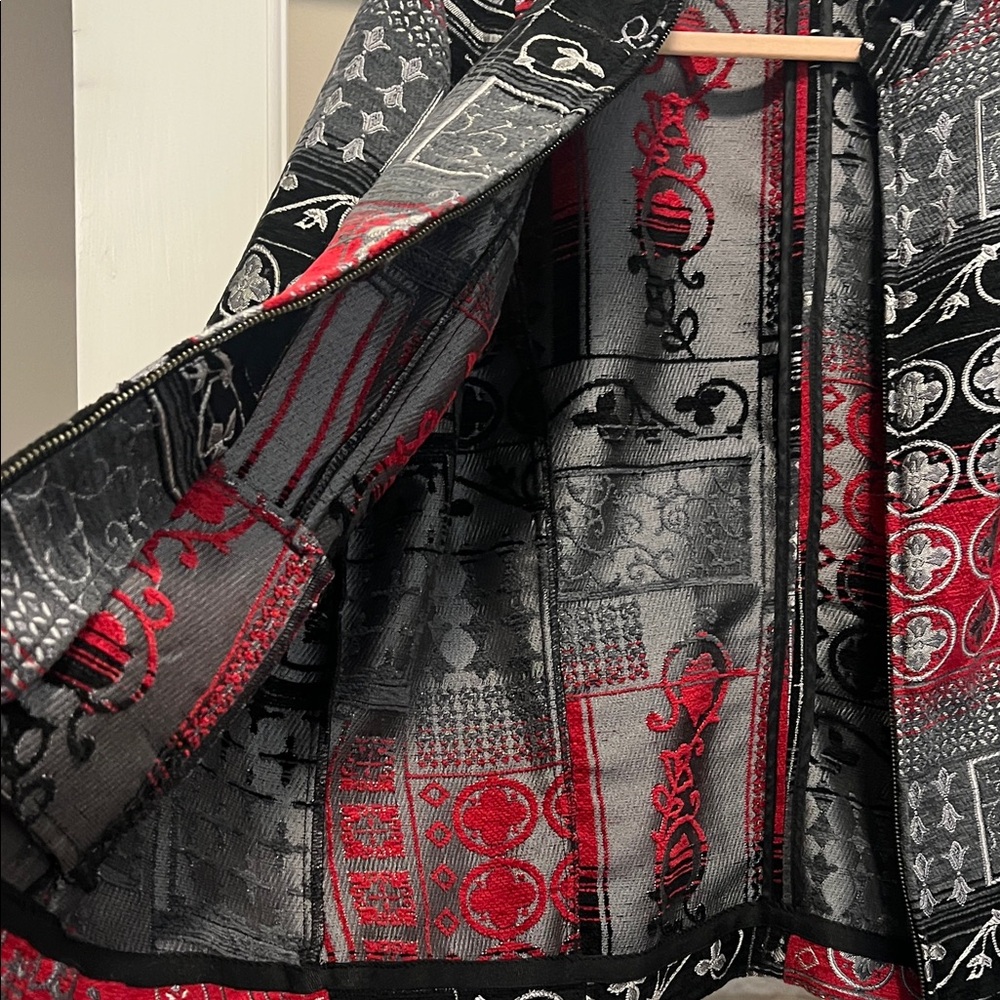 Stylish Women's Patchwork Jacket - Red and Black - image 6